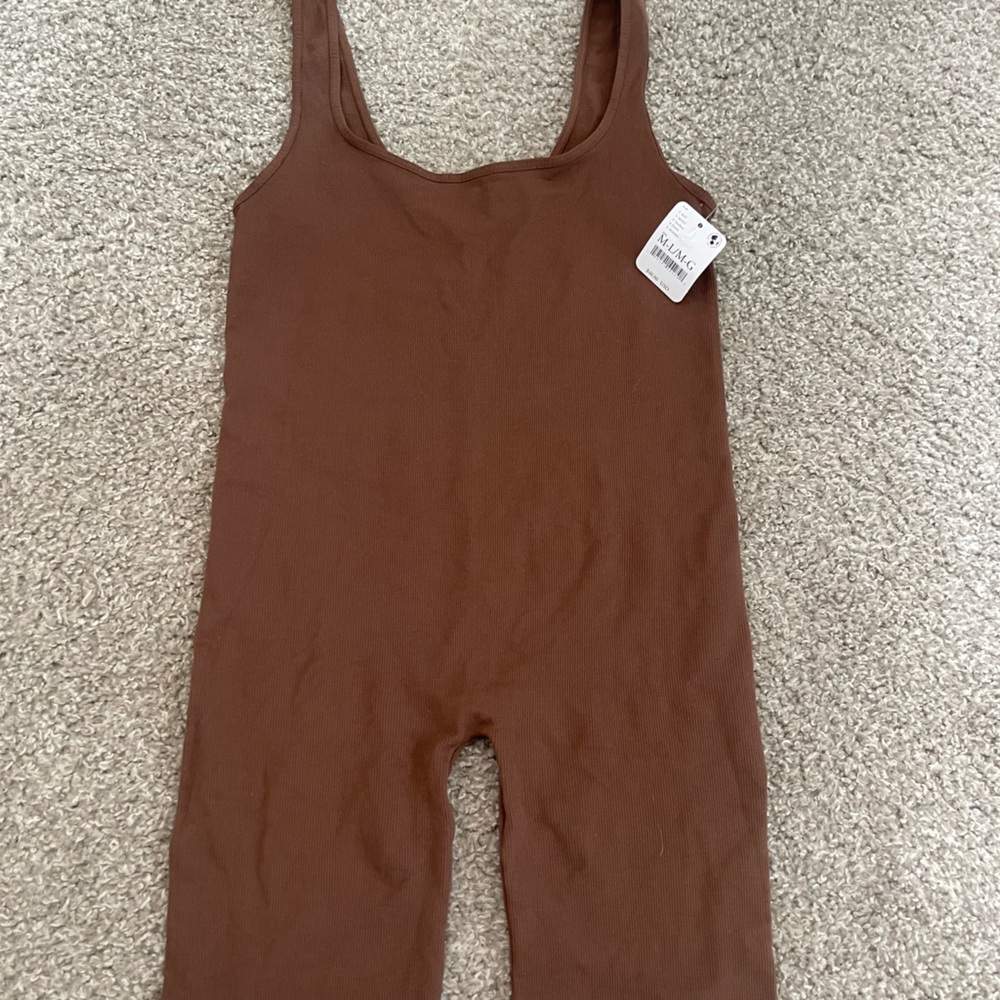 Free People Chocolate Ribbed Jumpsuit